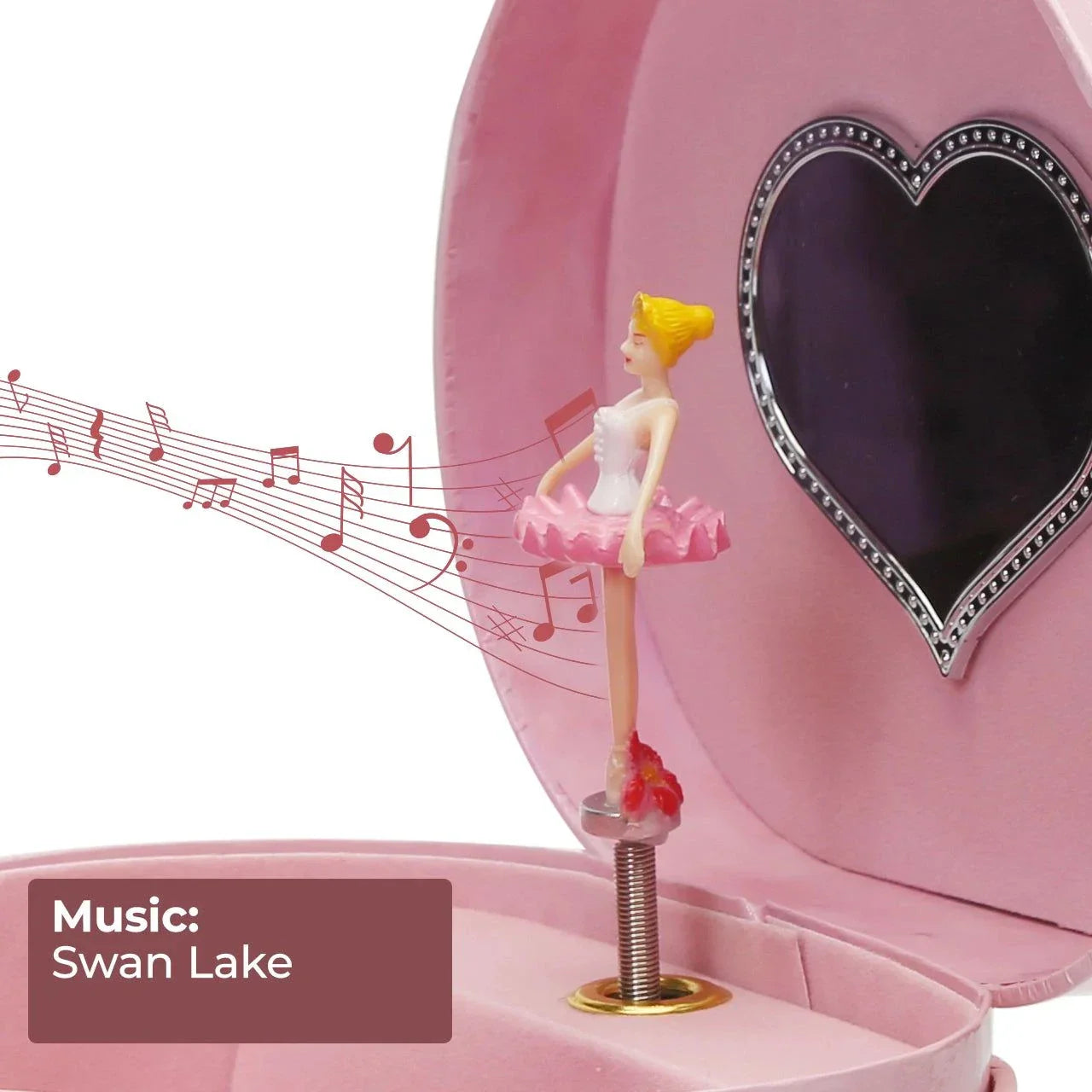 Ballerina Heart-Shaped Musical Jewelry Box