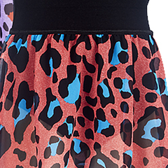 Dasha Designs 4333AP girls animal print pull-on dance skirt