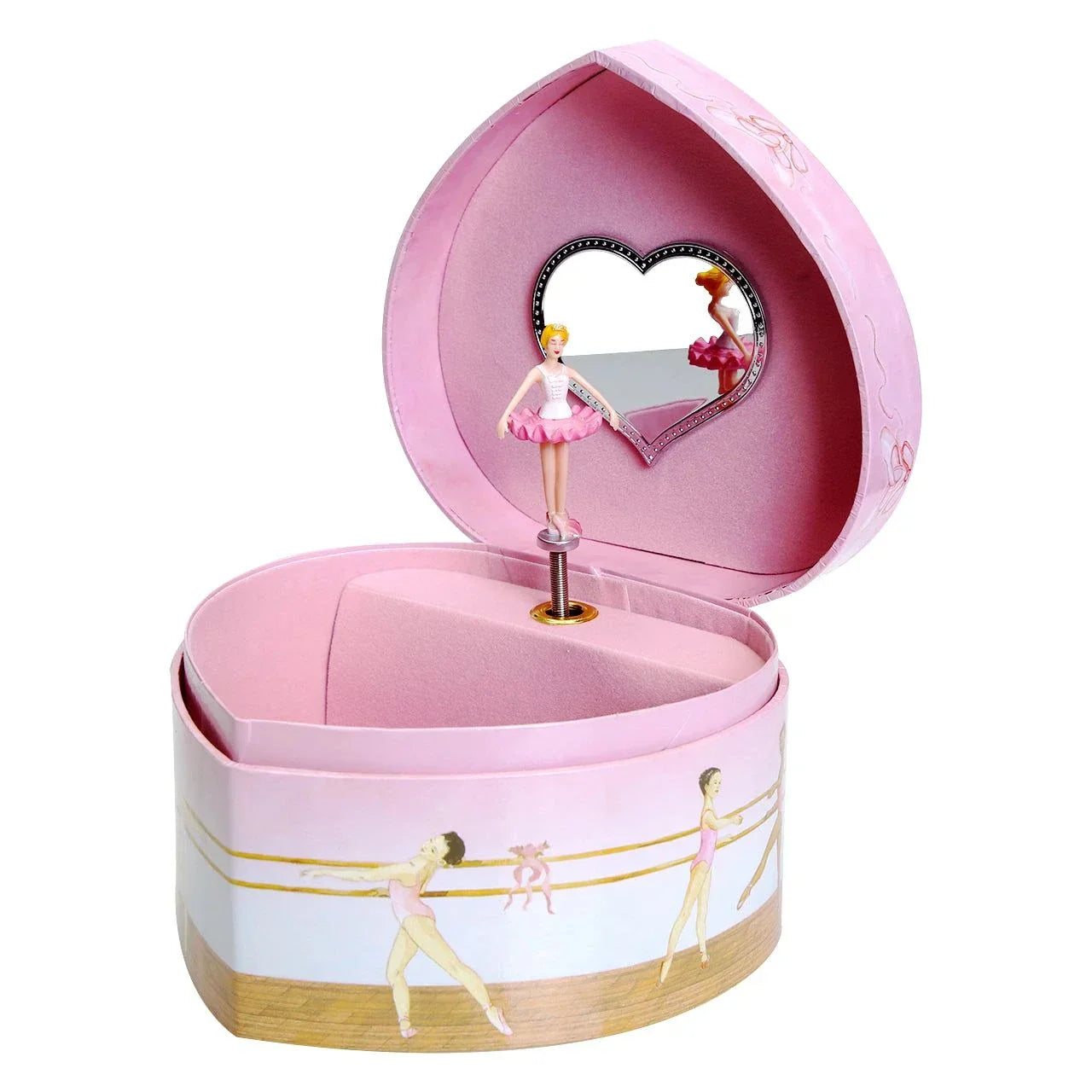 Ballerina Heart-Shaped Musical Jewelry Box