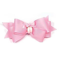 Dasha Designs 4062 grosgrain hair bow with miniature ballet shoes