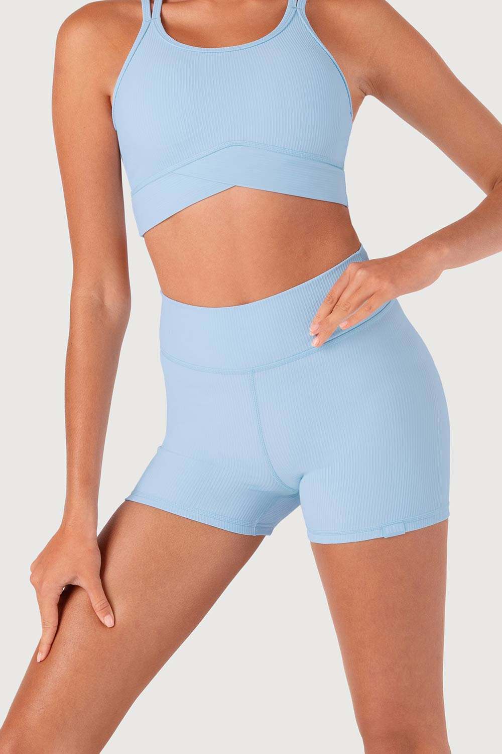 Bloch D55768G Rib Striker Shorts Child Icicle Blue