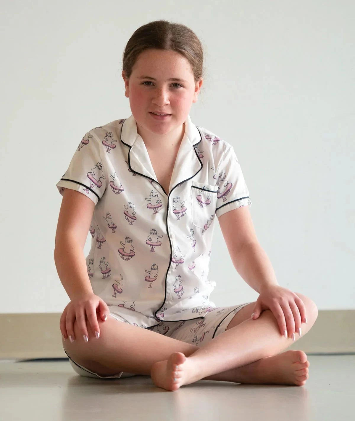 Paw De Chat Girls Silk Pajamas Dance Ballet Front 3 | Texas Dance Supply