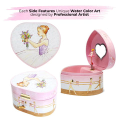 Ballerina Heart-Shaped Musical Jewelry Box