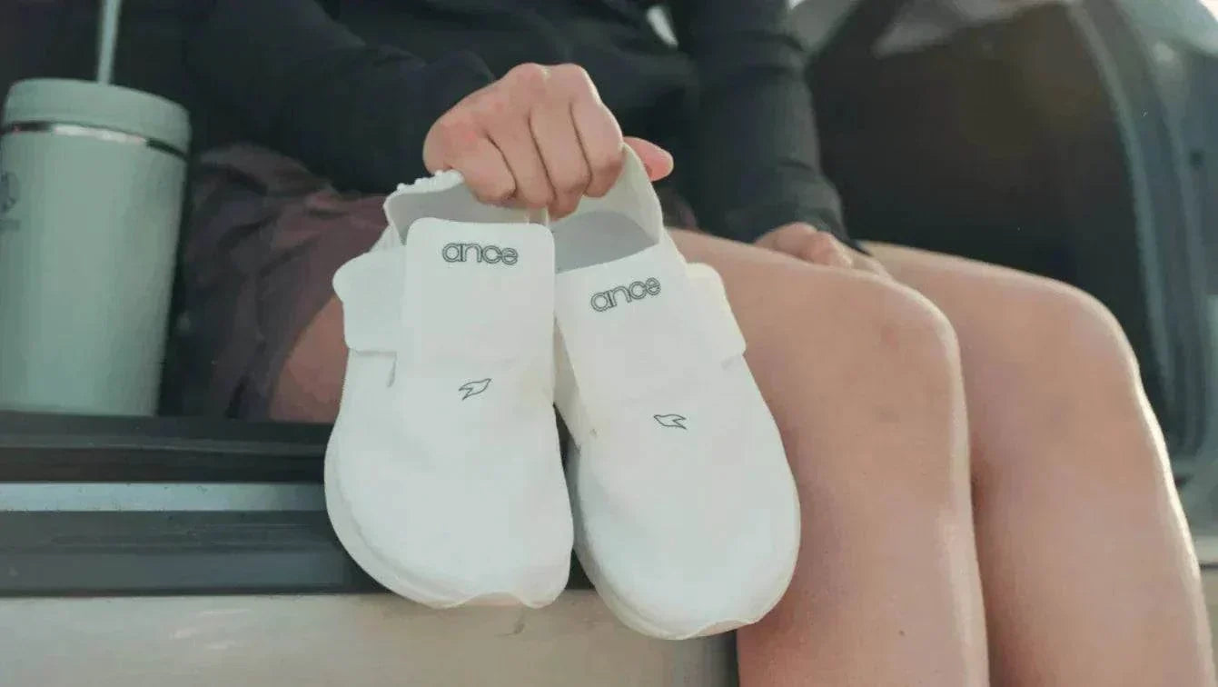 Ance Recovery Sneakers with wide toe box and adjustable straps for foot fatigue relief