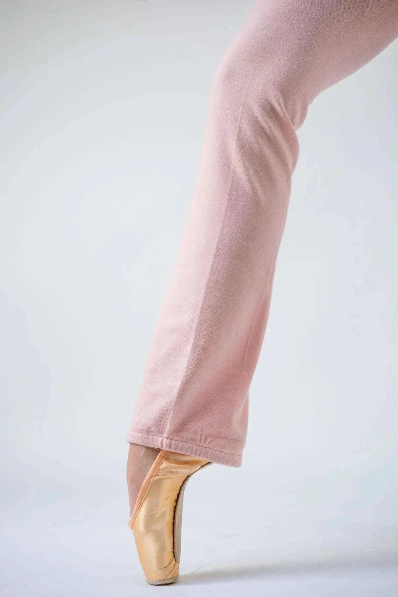 Barre Trash soft thigh-high leg warmers in neutral tones