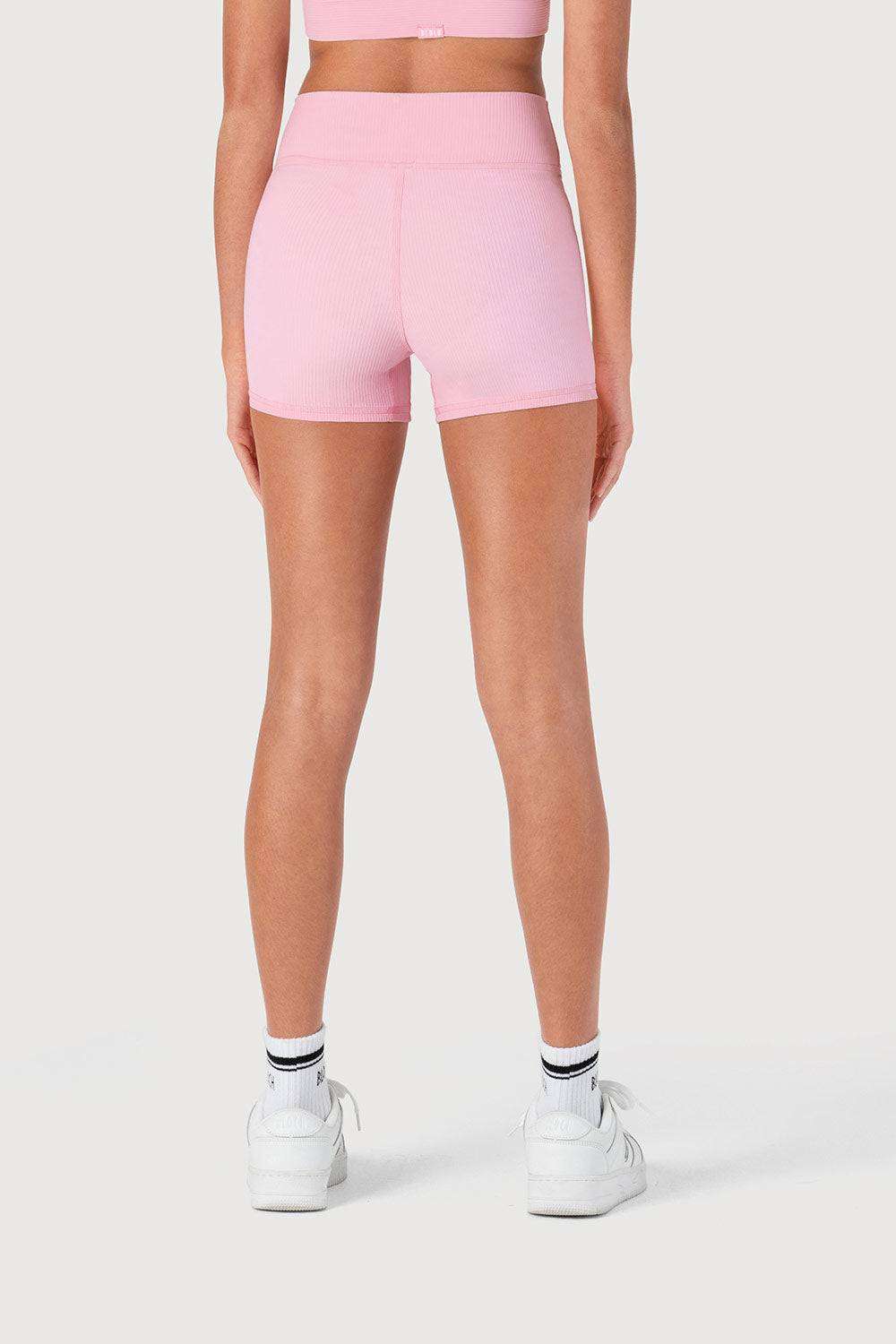 Child wearing Bloch D55768G Rib Striker ribbed dance shorts