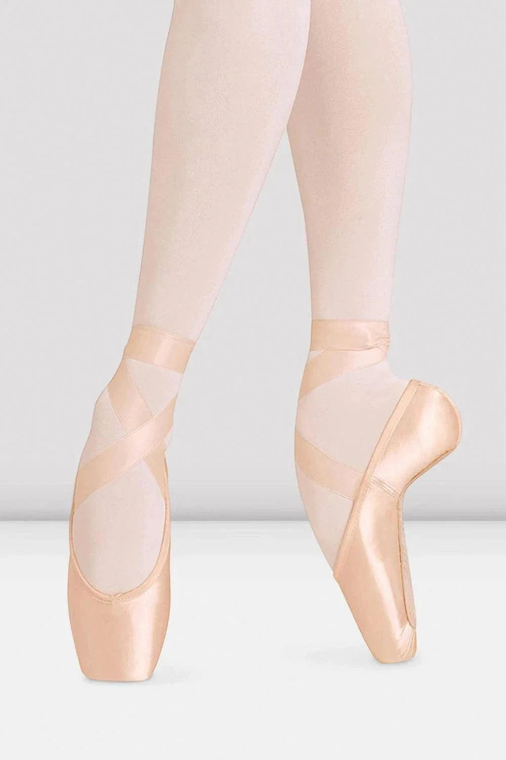 Bloch European Balance pointe shoes showing curved last and tapered box design