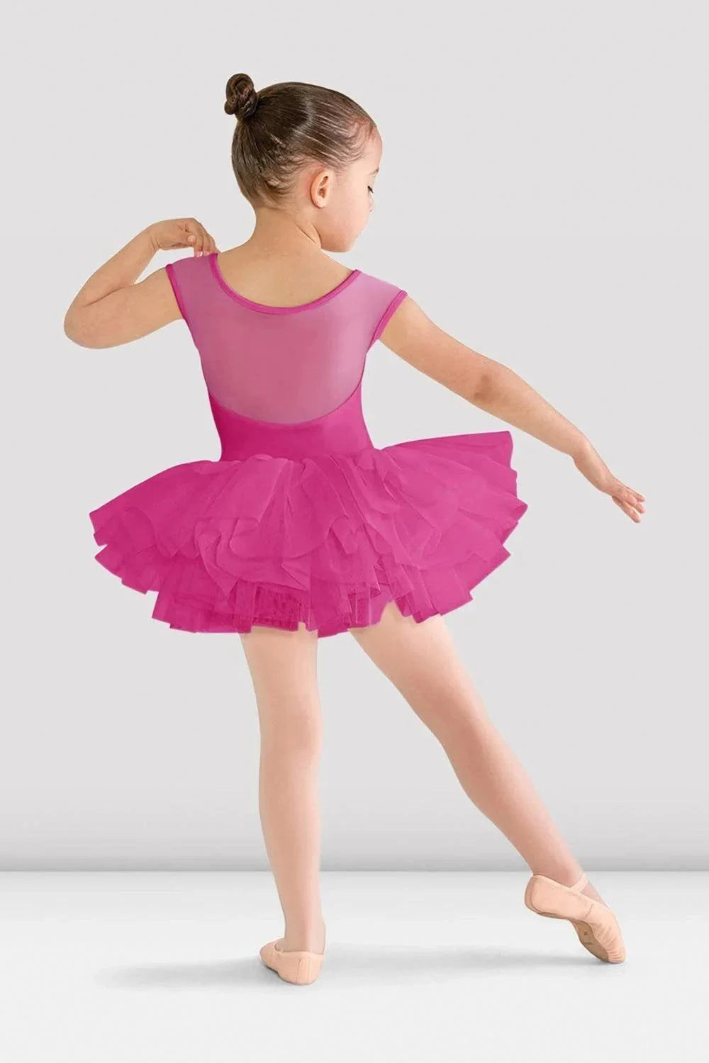 Black Bloch Girls Hanami tutu leotard with mesh sleeves and tulle skirt