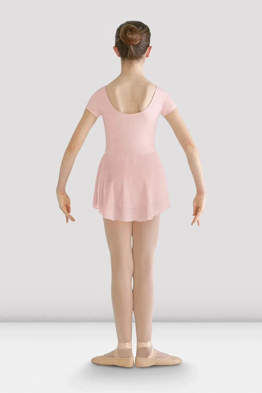 Bloch Girls Prisha short sleeve skirted leotard dress in pastel blue