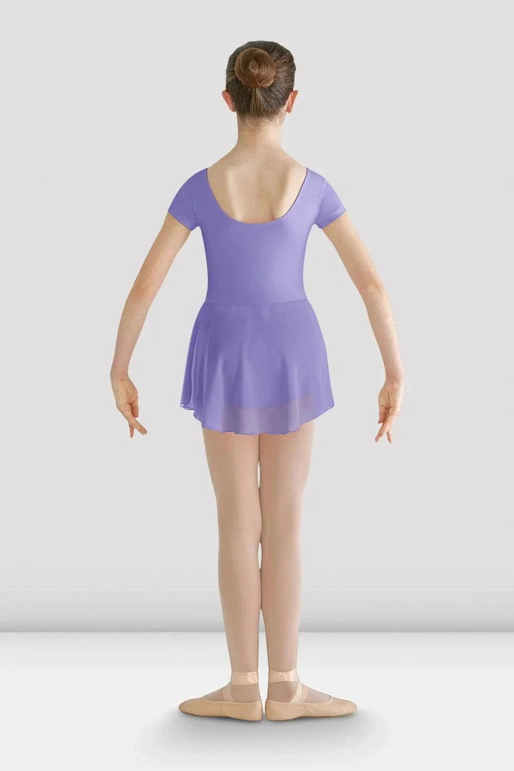 Bloch Girls Prisha short sleeve skirted leotard dress with georgette skirt