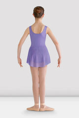 Girls pastel blue Bloch Riya tank leotard dress with georgette skirt
