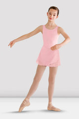 Girls pastel blue Bloch Riya skirted tank leotard dress with georgette skirt