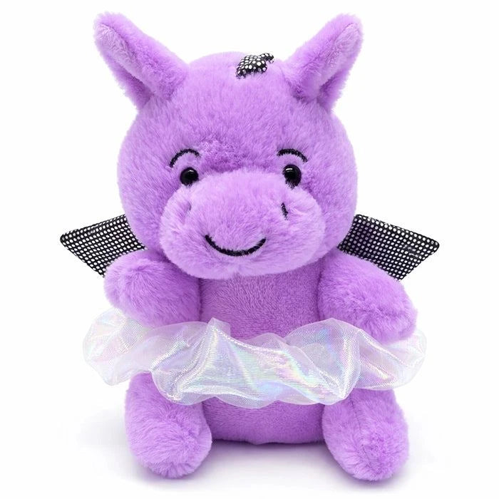 Dasha Designs Purple Dragon Nuggetz Plush | Soft Ballet Dragon with Organza Tutu