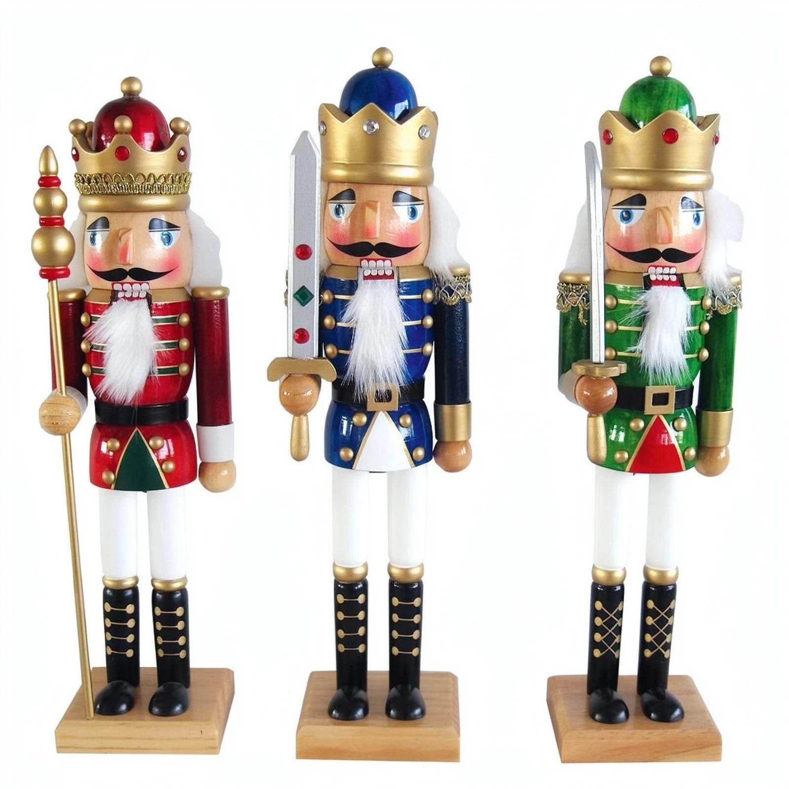 15-inch Royal King wooden nutcrackers figure in a colorful uniform