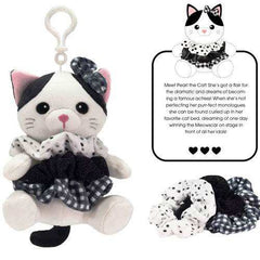 Dasha Designs purple plush cat bag tag with scrunchie tutu