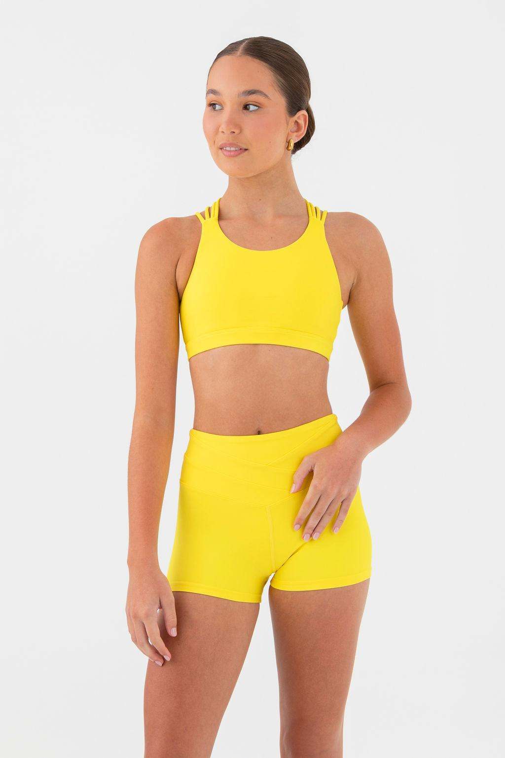 Yellow Every Turn Fun & Games crop top for dancers