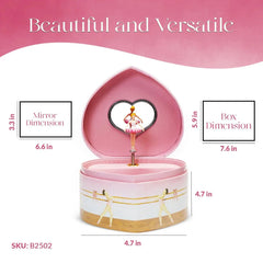 Ballerina Heart-Shaped Musical Jewelry Box