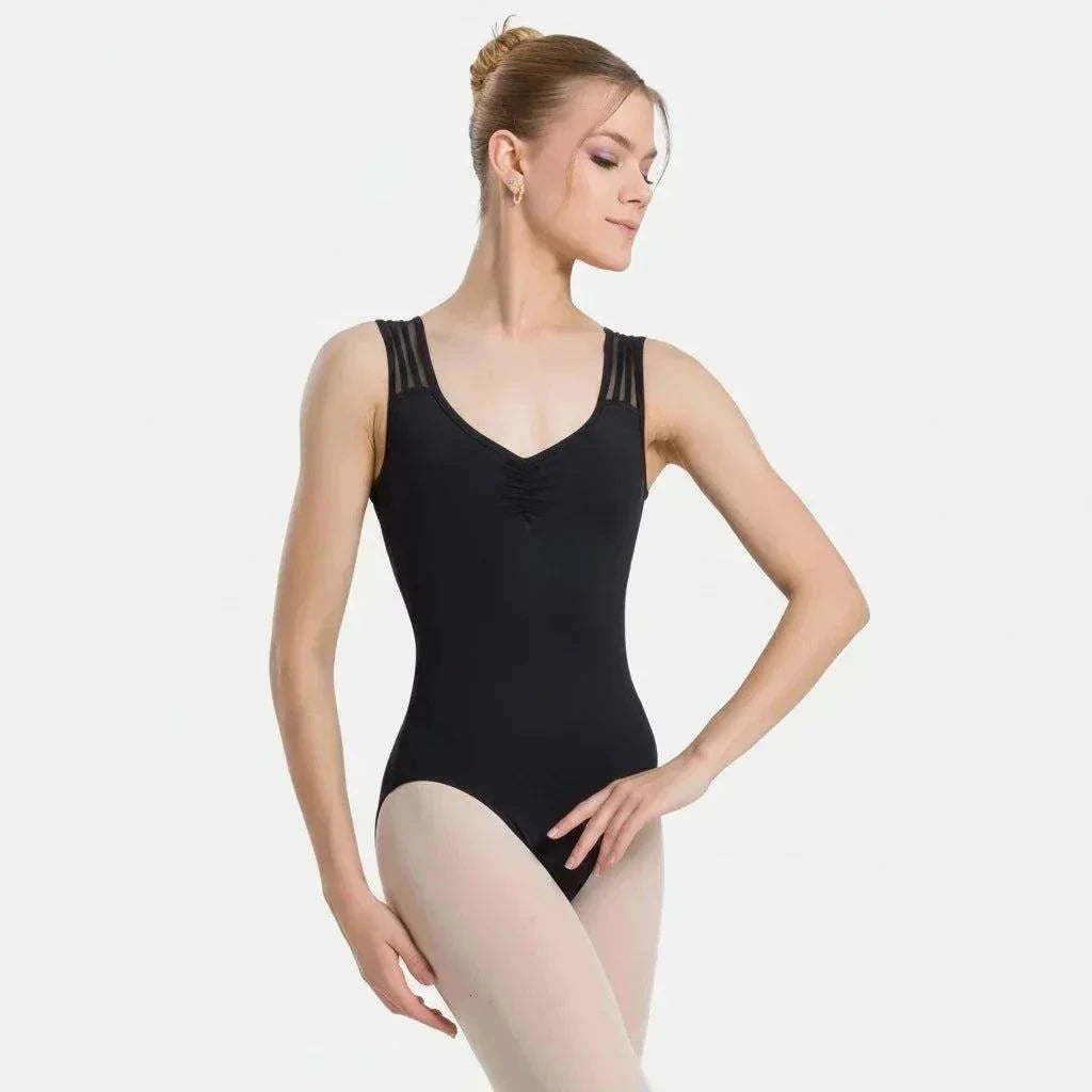 So Danca SL135 Polina adult tank leotard with mesh back and pinch front