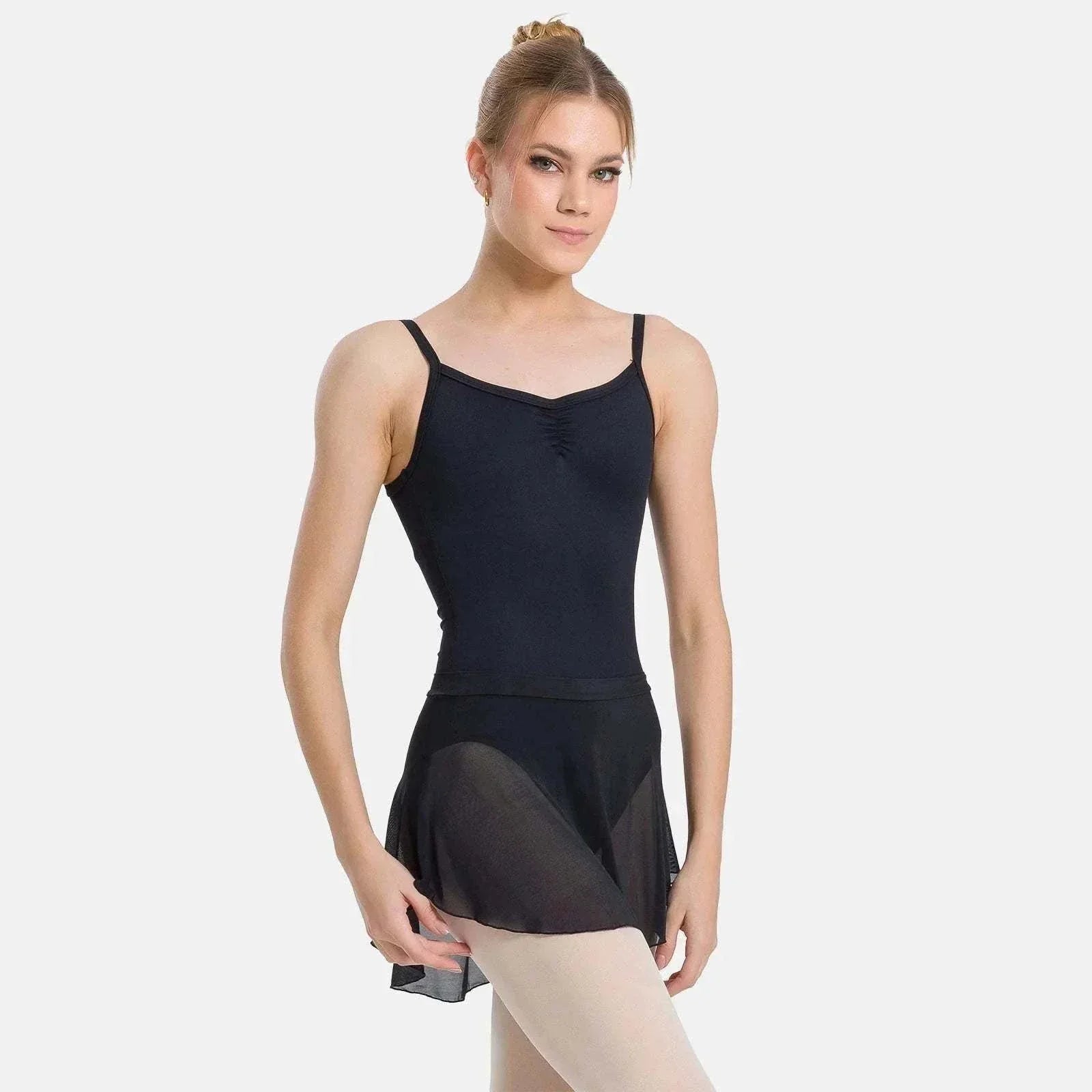 So Danca SL216 Wave adult mesh pull-on dance skirt with uneven hem