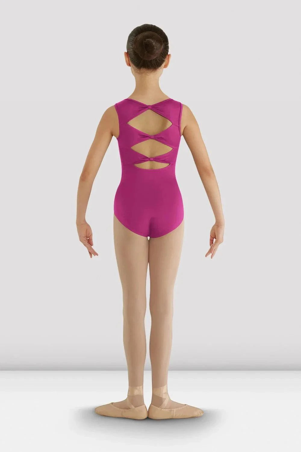 Bloch girls gladiolus triple bow back child tank leotard in black