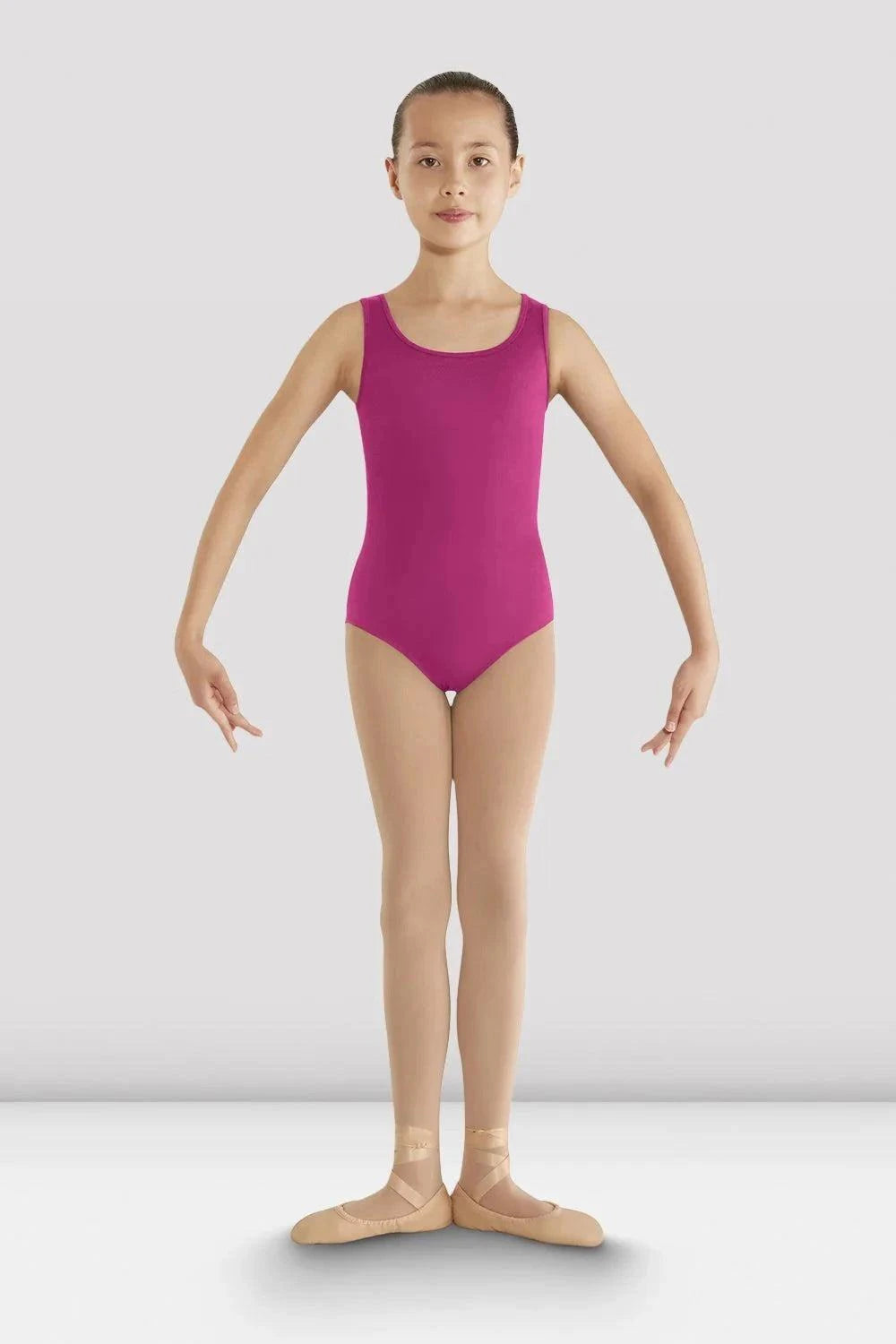 Bloch girls triple bow back child tank leotard in black with keyhole design