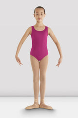 Bloch girls triple bow back child tank leotard in black with keyhole design