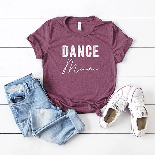 Dance Mom Short Sleeve Tee Tops Canvas+Bella Adult S Plum 