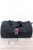 Embroidered Ballerina Slippers Barrel Duffel Bag Bags NGil Black 