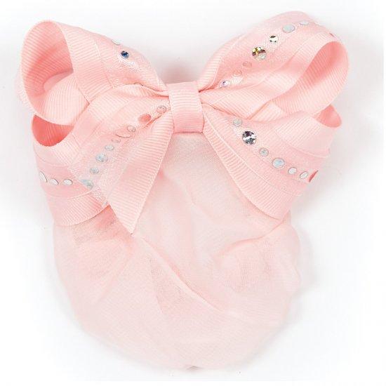 Hologram Dot Bow with Snood Hair Accessories Dasha Designs Pink 