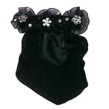 Jeweled Pinwheel with Snood Hair Accessories Dasha Designs Black 