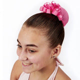 Looped Sheer Ribbon Bow with Snood Hair Accessories Dasha Designs Pink 