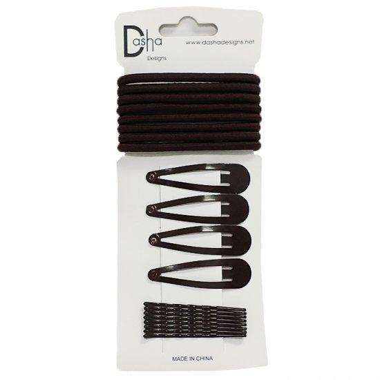 Pin and Pony Pack Hair Accessories Dasha Designs Brown 