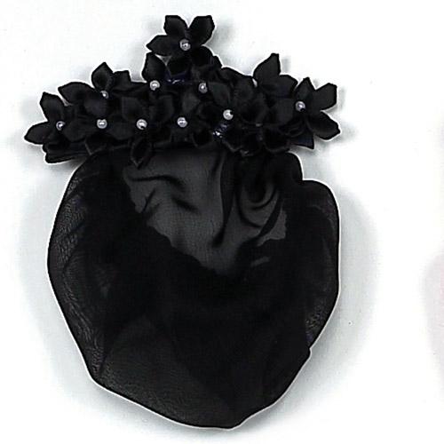Star Flower with Snood Hair Accessories Dasha Designs Black 